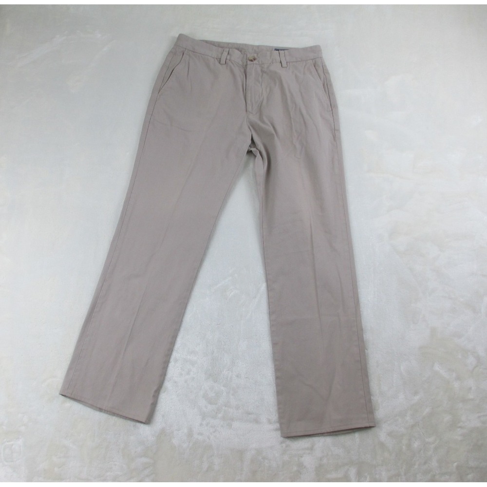 Vineyard Vines Pants Mens 32‎ Brown Khaki Chino Slim Fit Breaker HEMMED 32X29* - Picture 2 of 12
